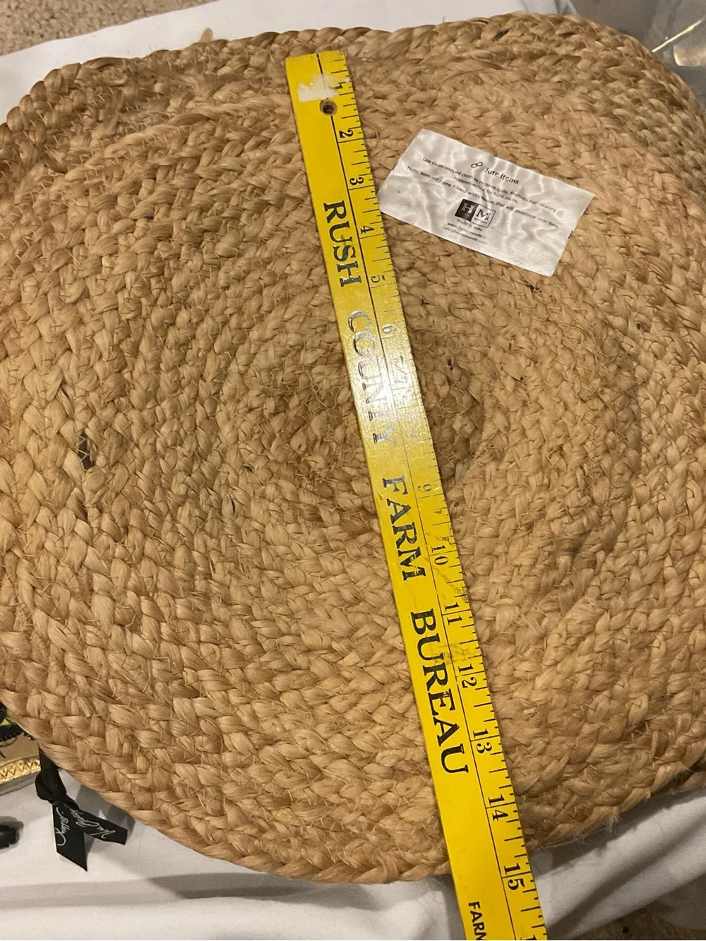 Natural Jute Placemats Seagrass Round Set 6 Neutral Tan Spiraled Braided Mats